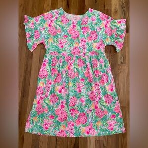 Lilly Pulitzer Pink and Green Tiltson Floral Short Sleeve Dress